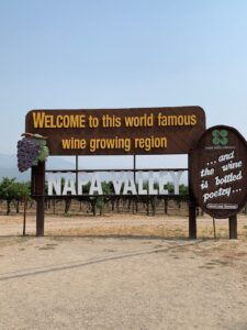 Welcome Billboard in Napa Valley in California in USA